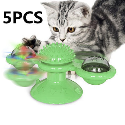 Cat Rotating Windmill Multi-Function Toys Itch Scratching Device Teeth Shining Toy Treyfe