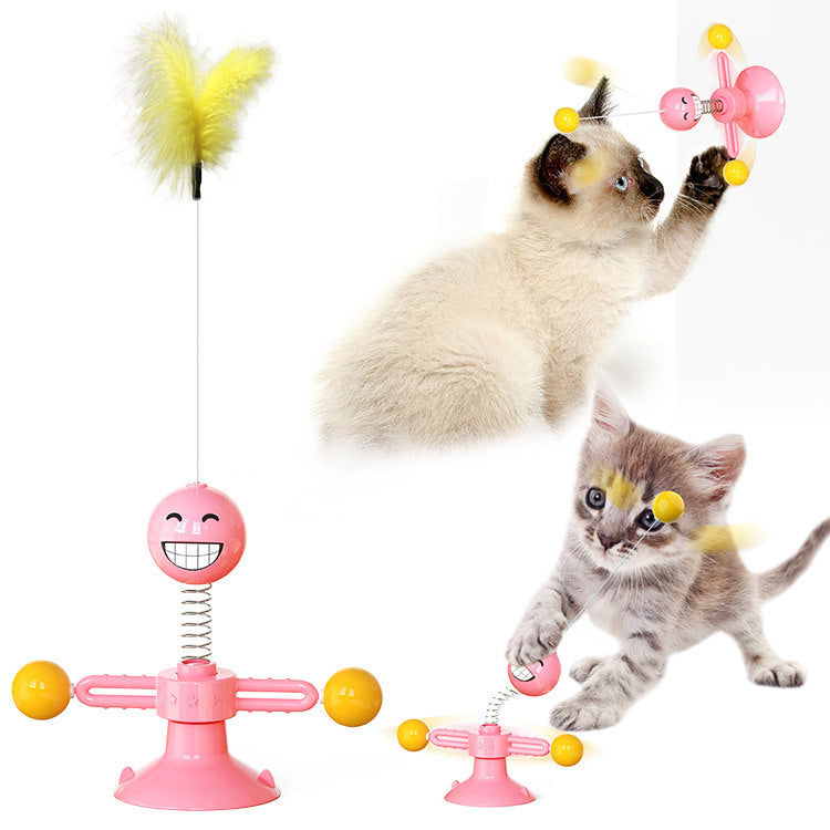 Cat Rotating Windmill Multi-Function Toys Itch Scratching Device Teeth Shining Toy Treyfe