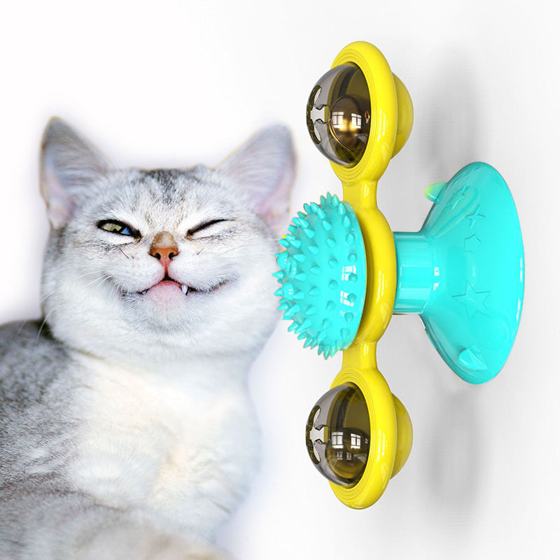 Cat Rotating Windmill Multi-Function Toys Itch Scratching Device Teeth Shining Toy Treyfe