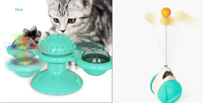 Cat Rotating Windmill Multi-Function Toys Itch Scratching Device Teeth Shining Toy Treyfe