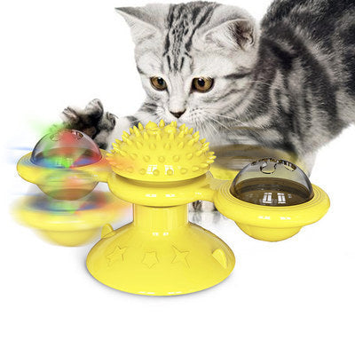 Cat Rotating Windmill Multi-Function Toys Itch Scratching Device Teeth Shining Toy Treyfe