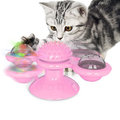 Cat Rotating Windmill Multi-Function Toys Itch Scratching Device Teeth Shining Toy Treyfe