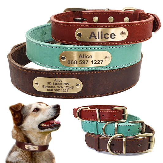 Personalized Dog Collars with Nameplate ID Tags for Medium Large Dogs null