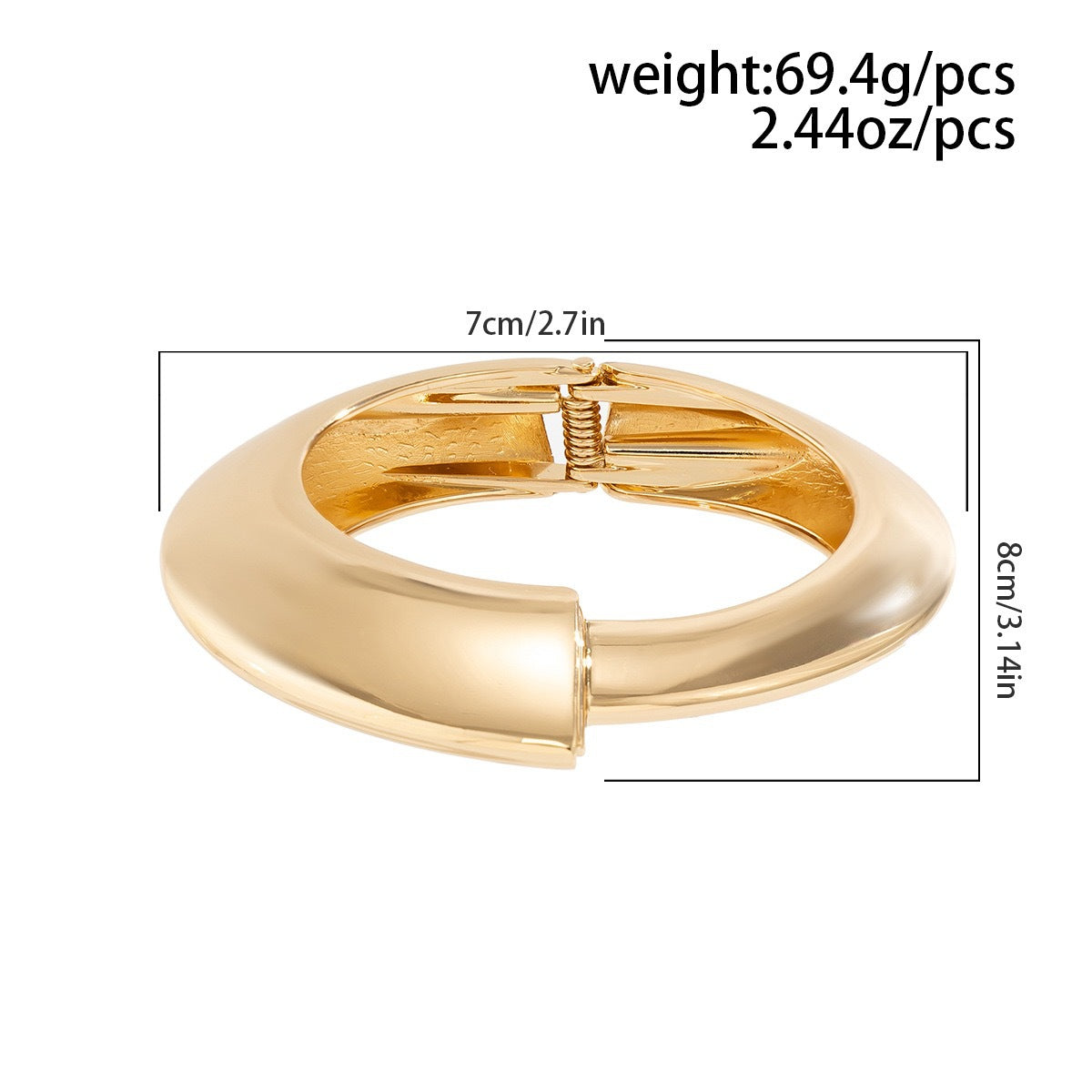 Fashion Trend Metal Glossy Surface Water Drop Hug Bracelet Treyfe