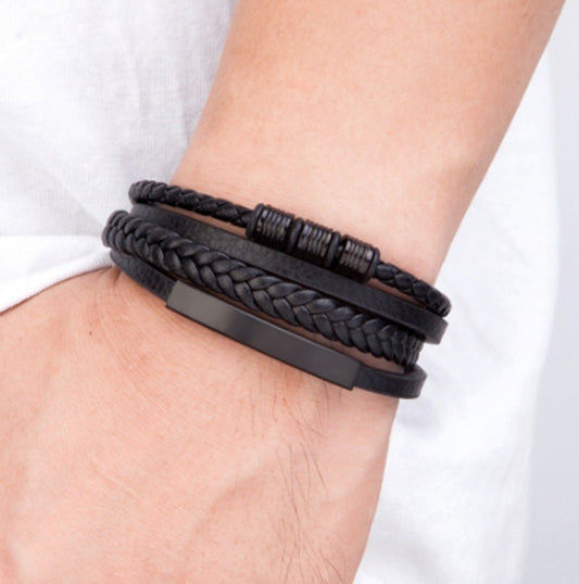 Men's Hand-woven Multilayer Leather Bracelet Treyfe