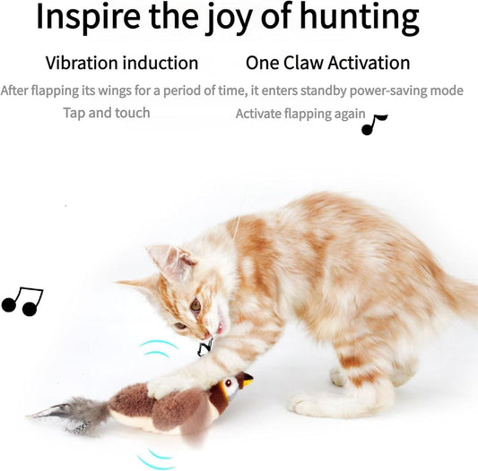 Interactive Chirping Bird Cat Toy, 2025 New Flying Interactive Flapping Chirping Bird Cat Toy, Flapping Bird Cat Toy For Indoor Bored Cats, Flapping Bird Cat Toy null